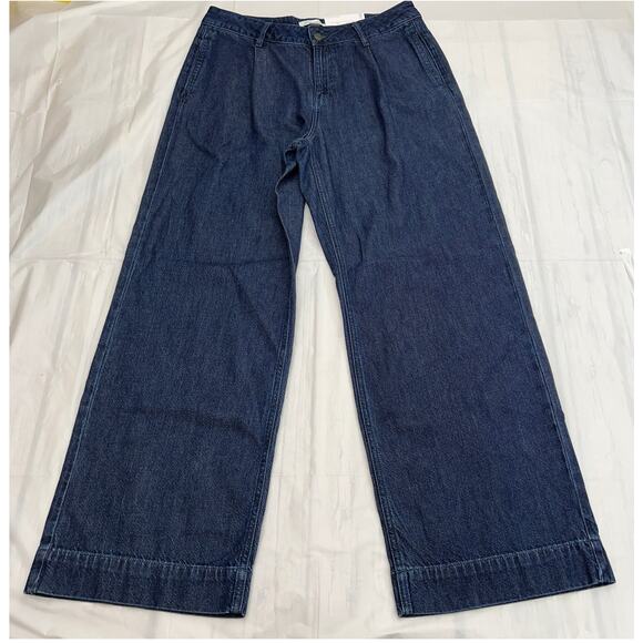 Liz Claiborne Loose Fit Wide Leg Trouser/ Mid Rise Blue jeans Size 10 - Picture 1 of 11